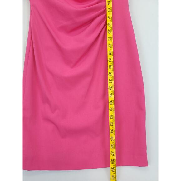 Dana Buchman Sheath Dress Ruched Cap Sleeve Women 10 Fuchsia Office Feminine - Picture 4 of 15